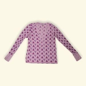 Victoria’s Secret Purple Hearts Long Sleeve Top
